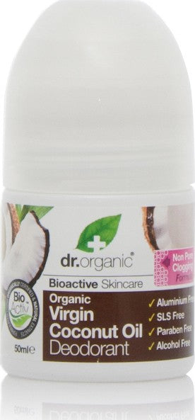 Dr.Organic Virgin Coconut Oil Φυσικό Αποσμητικό σε Roll-On Χωρίς Αλουμίνιο 50ml